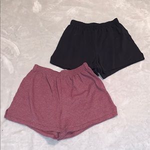 Black and maroon soffe shorts